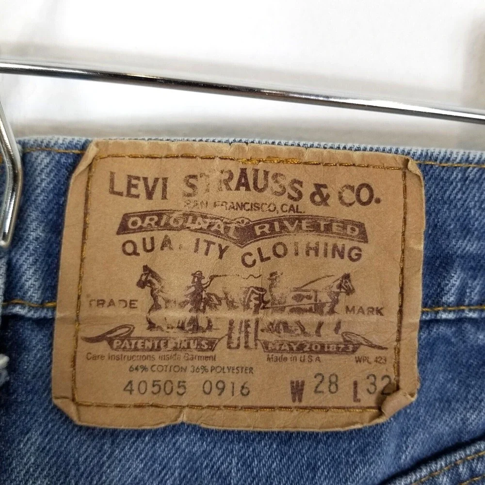 Vintage Levi's 505 Orange Tab‎ 40505 0916 Men Sz 30 x 29 DIY Extended Waist Blue